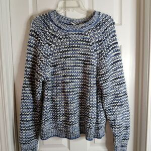 GAP Blue Marl Chunky Wool Blend Knit Sweater Sz MED
